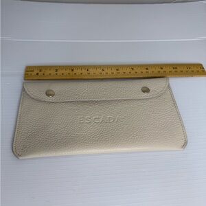 Escada cream leather clutch